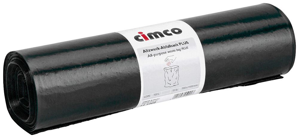 Abfallsack Cimco PLUS 120l LDPE schwarz 0.07mm