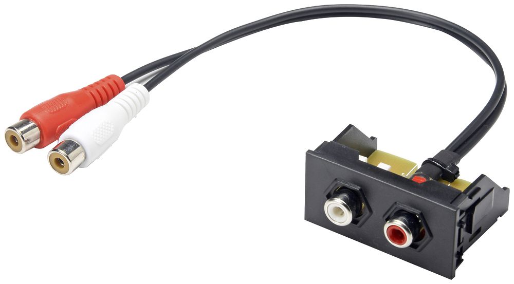 Module RCA Cecoflex pour système de montage AV, 2×RCA f/f, câble, noir
