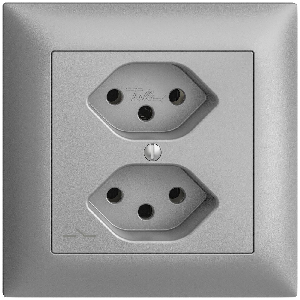 UP-Steckdose EDIZIOdue 2×T13 1×S silver mit Shutter