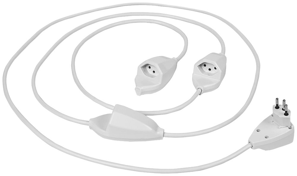 Prise multiple STEBA Octupus 3×T13 avec interrupteur 1.5m blanc