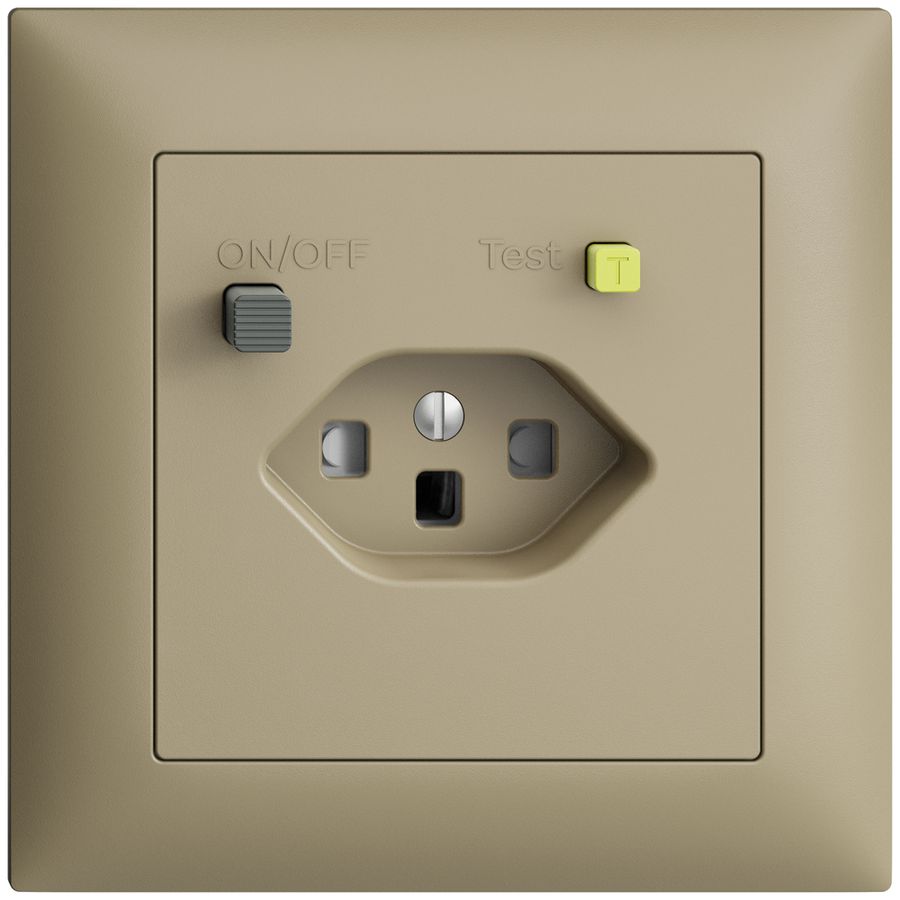 UP-Steckdose EDIZIOdue T23 FI 30mA FMI, shutter, sand