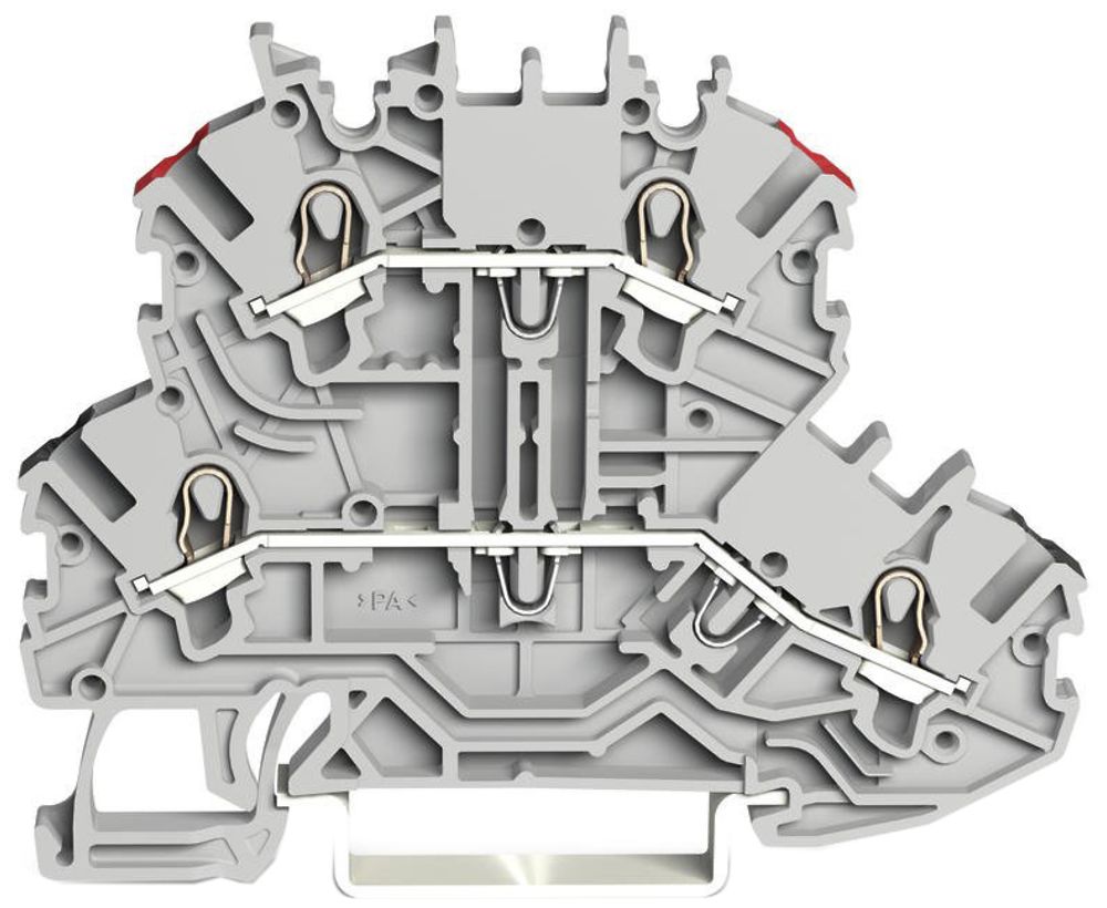 Borne à 2 étages WAGO TopJopS 2000 1mm² L/L noir 13.5A 500V TH35 gris