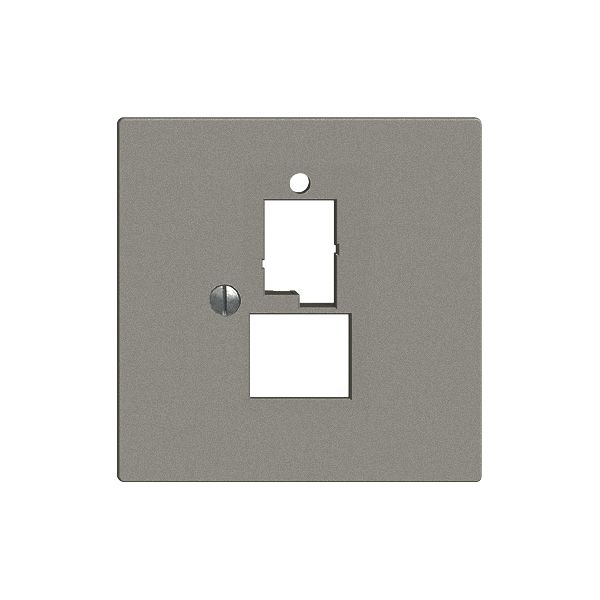 Frontplatte 1×T+T,1×RJ45 EDIZIOdue dunkelgrau, R&M swissline