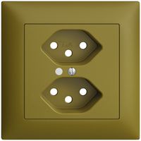 UP-Frontset EDIZIOdue olive 88×88mm 2×T13 mit Linse