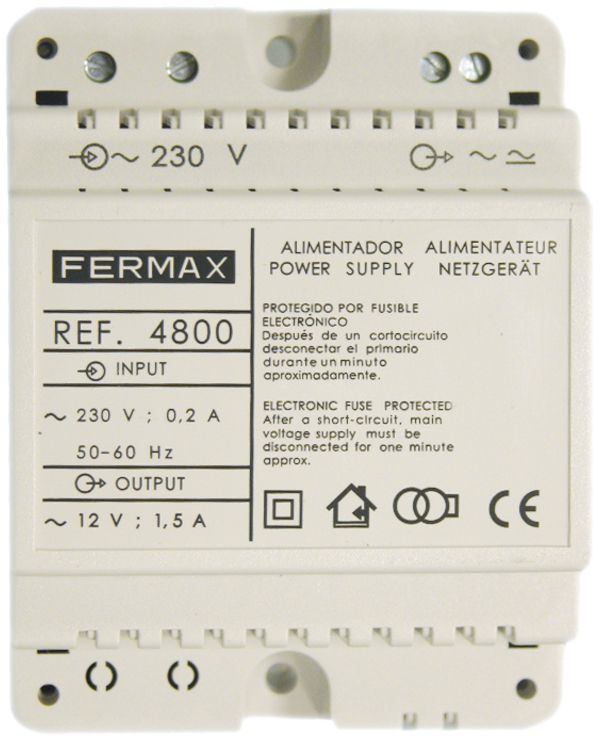 REG-Netzgerät Fermax 230VAC/12VAC, 1.5 A, DIN4