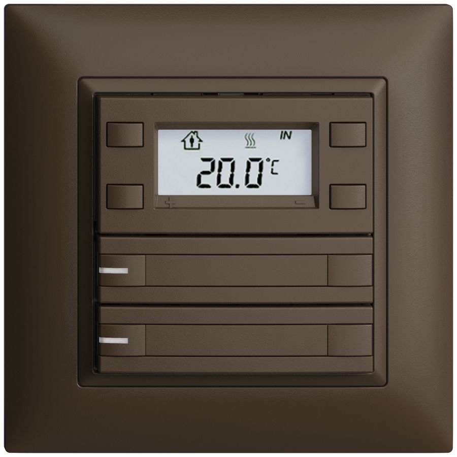 Poussoir RTH ENC KNX 2× EDIZIOdue FMI coffee, avec pap.+LED RGB