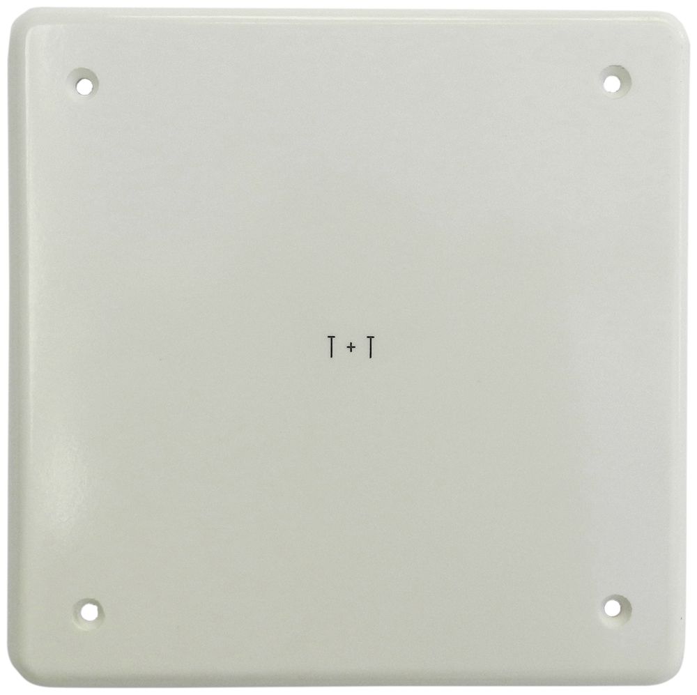 Abdeckplatte III 4-Befestigungslöcher Gravur T+T weiss