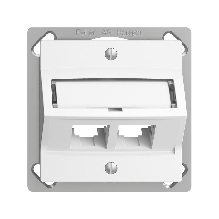 Kit di montaggio INS S-One EDIZIOdue FM.TE per 2×RJ45 obliquo, bianco