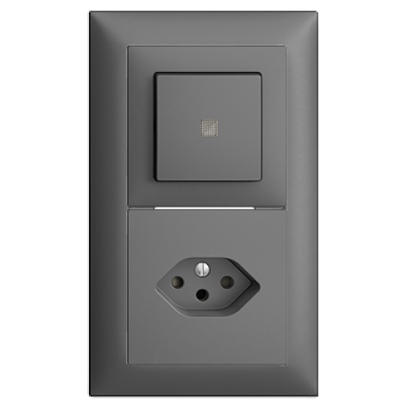 Combinazione INC Edue 2×1 Interr. puls. lum. 3/1L + T13 grs