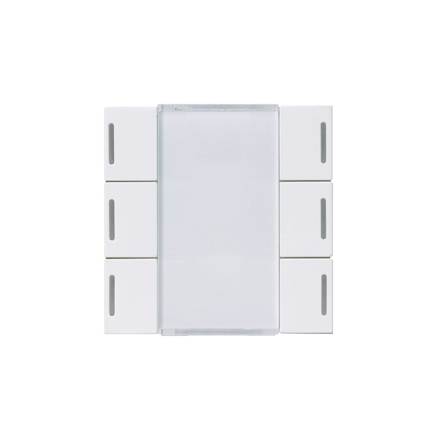 Face poussoir Hager basico KNX sextuple LED blanc 45×45mm