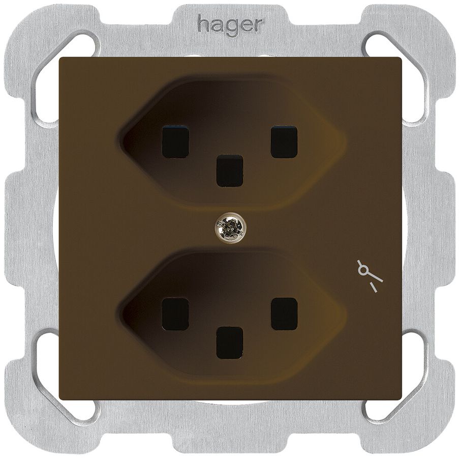 Presa INC Hager kallysto 2×T23 1×S B marrone