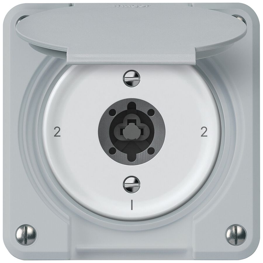 Interrupteur à clé ENC robusto interrupteur va et vient 16A 250V 86×86mm gris