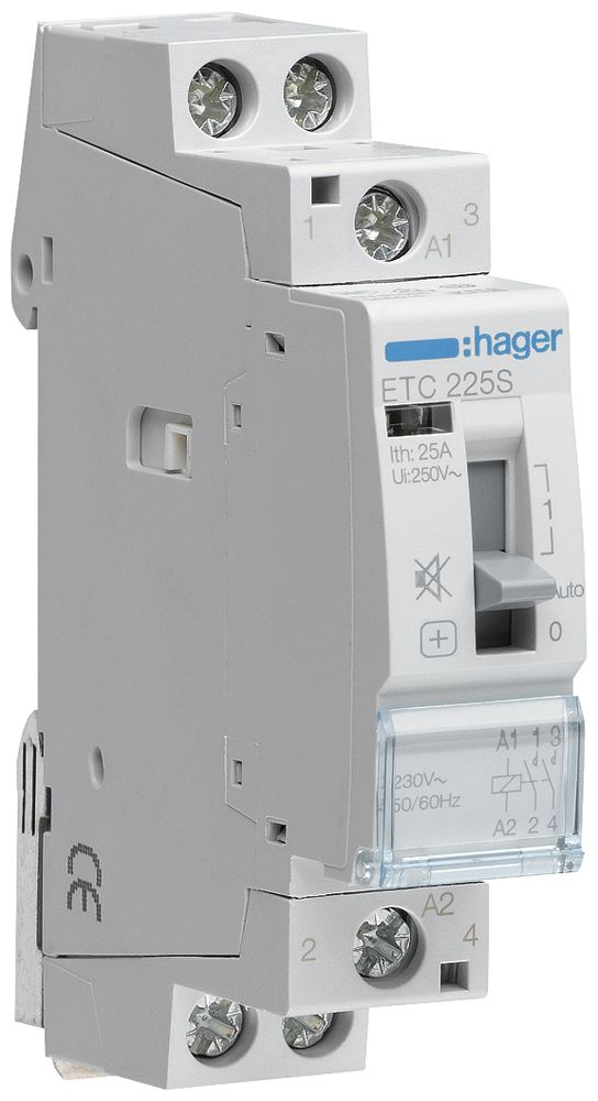 REG-Schütz HA 230VAC 2 Schliesser 0 Öffner 25A Tag-/Nachtfunktion brummfrei 1TE