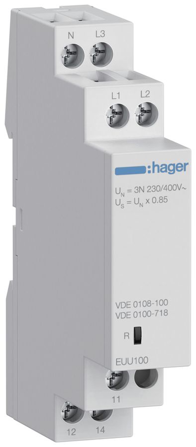 Déclencheur à sous-tension AMD Hager EUU100, 1LN/3LN ×0.85 1C (5A/250V) 1UM