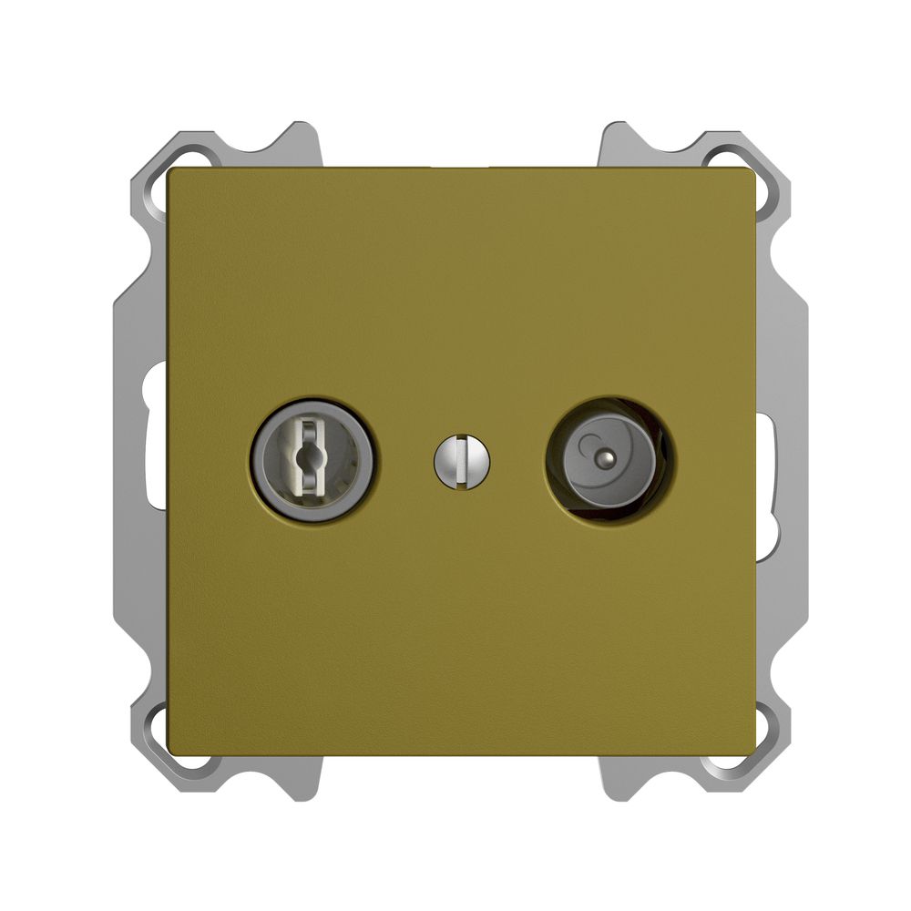 UP-TV-R-Dose EDIZIOdue 4dB olive Breitbanddose 5…2000MHz, FM