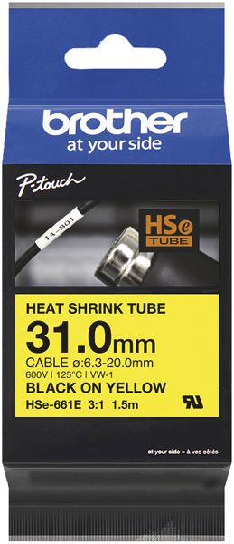 Guaina termoretraibile Brother HSE-661E 1.5m×Ø31mm per cavo Ø20…6.3mm gi-ne