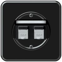 UP-Anschlussdose origin 2×RJ45 8(8) Kat.6 schräg 92×92mm schwarz