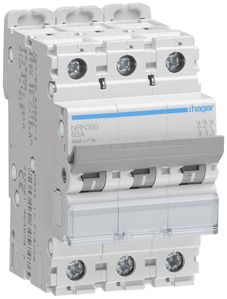 Disjoncteur Hager MCB 3P 415V type C 50A 3UM