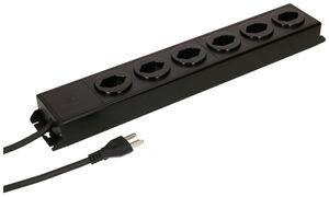 Steckdosenleiste MH POWER LINE 16A 6×T23 1.5m schwarz-schwarz