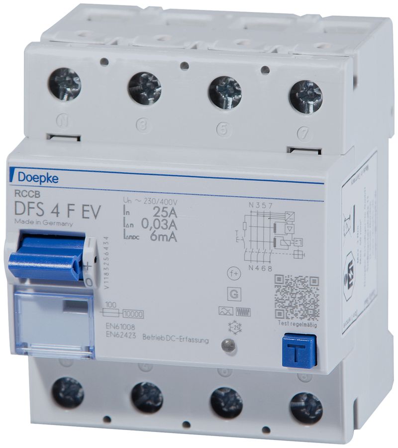 Interrupteur différentiel Doepke 40A 30mA type F pour e-mobility, Heavy Duty