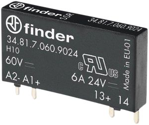 Halbleiterrelais Finder Serie 34, Eingang 5VDC/7mA, Ausgang 24VDC/6A