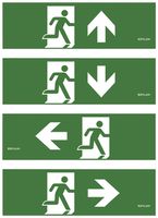 Jeu de pictogrammes ESYLUX SLX FLAT 24 d/g/b/h