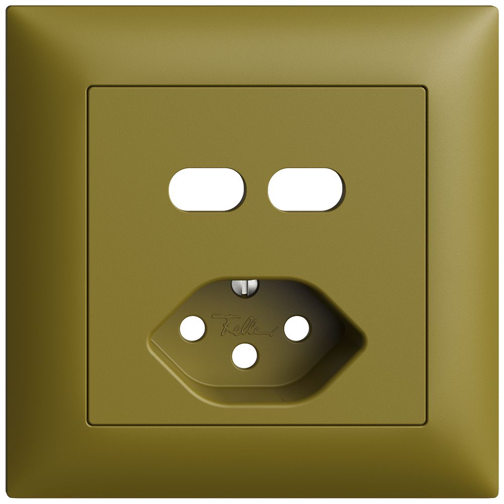UP-Montageset Feller EDIZIOdue für Steckdose USB 2×Typ C + Typ 13 olive
