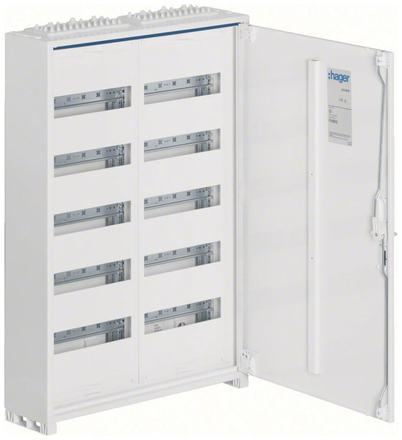 Distributeur AP Hager univers 5 rangées 120UM porte IP44 550×800×160mm