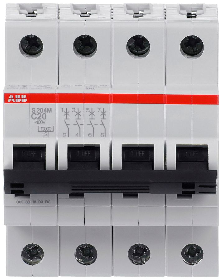 Leitungsschutzschalter ABB S204M-C20 20A C 10kA