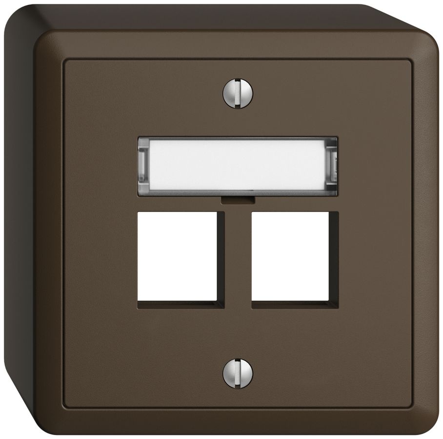 Kit de montage AP EDIZIOdue, sortie droite, pour 2×Keystone, coffee