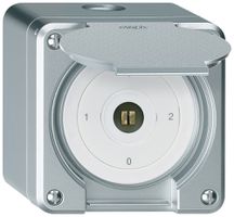 AP-Steckschlüsselschalter robusto IP55 mit Klappdeckel S2/1P aluminium Vierkant