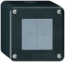 AP-KNX-Storentaster Hager BA robusto Q 2-fach 86×86mm schwarz