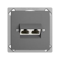 EB-Dose 2×RJ45/u 4P getr. EDIZIOdue dunkelgrau, ITplus