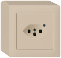 Prise AP Hager kallysto 1×T23 illuminé Q beige