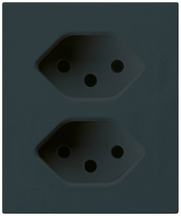 FLF-Steckdose Hager 2×Typ 13 D schwarz