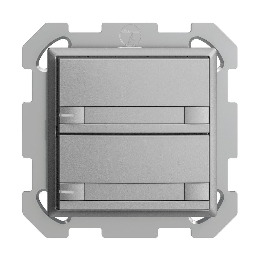 UP-KNX-Taster RGB EDUE, 250mW, m.RGB-LED, m.Papier., 2×Taste, 2×Tastenb., si