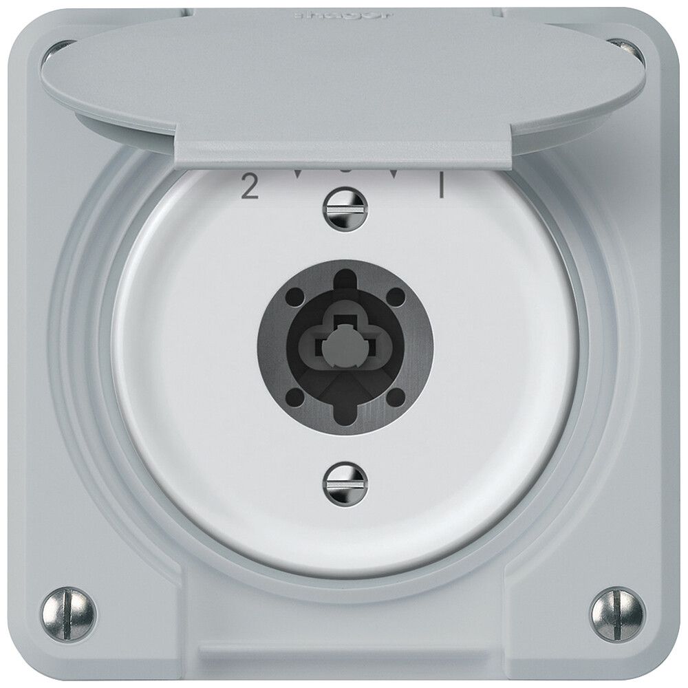 UP-Schlüsselschwenktaster robusto 1P 2NO 2CO 20A 250V 86×86mm grau