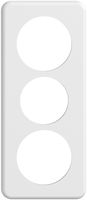 Abdeckplatte STANDARDdue 3×1 weiss 1×Ø58, 1×Ø50, 1×Ø58