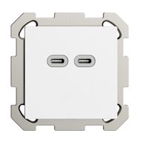 UP-Steckdose USB 18W 2×Typ C Feller EDIZIOdue FM 230V 3600mA weiss