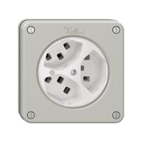 NUPU-Steckdose NEVO, 3×T23, m.LED, lichtgrau