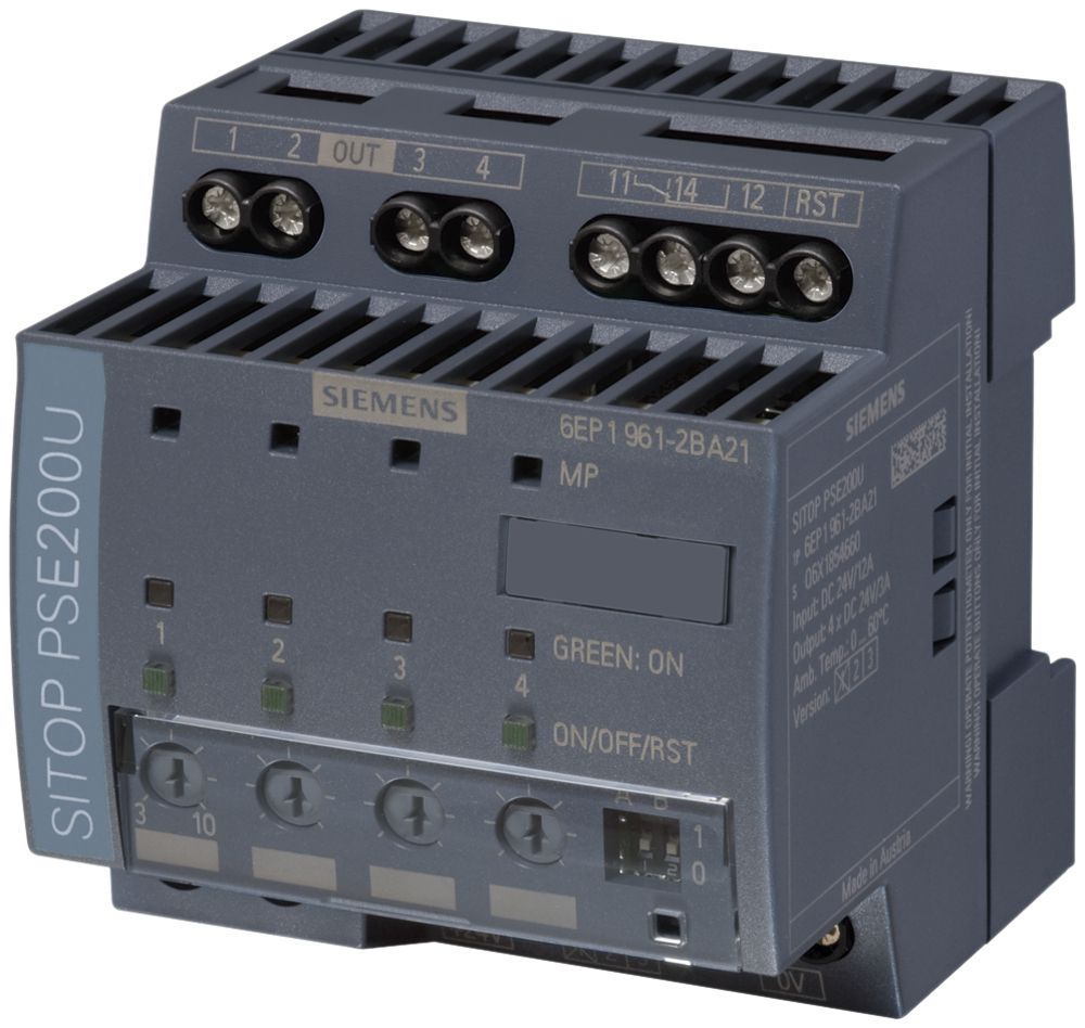 Modulo di selettività Siemens SITOP PSE200U, 24VDC/40A (4×10A)