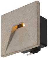 EB-LED-Wandleuchte SLV CONCRETO 3.2W 45lm 830 IP65 100×100mm grau diagonal