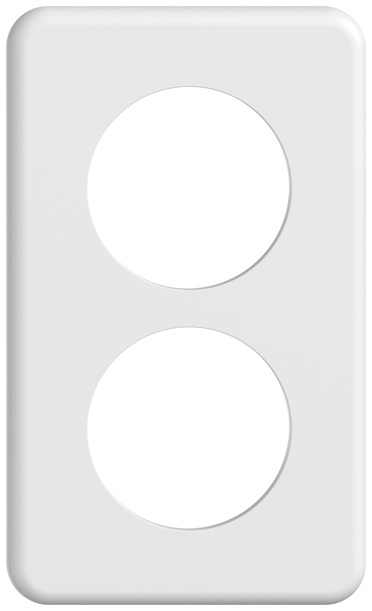 UP-Abdeckplatte STANDARDdue SNAPFIX® 2×1/1×2 2×Ø50 90×150mm ws