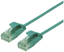 Patchkabel RJ45 ROLINE RM DataCenter slim Kat.6A U/UTP AWG32 TPE grün 0.15m