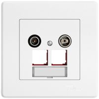 Presa multimedia INC TV-R EDIZIO.liv SNAPFIX® EASYNET p.2×RJ45 S-One 19dB bi