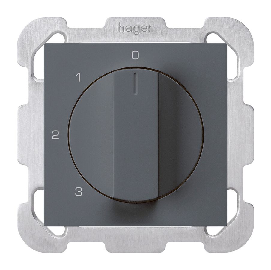 Interrupteur rotatif ENC kallysto 5/1L anthracite avec plaque de fixation
