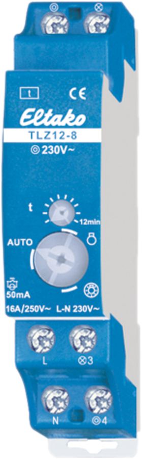 REG-Treppenlichtautomat Eltako TLZ12-8 230V 1S 16A/250V 0.2…12min