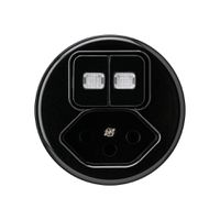 Einsatz zu Leuchtkombination basico 2×A-R/1L+T13 schwarz 2 Linsen m.Kinderschutz