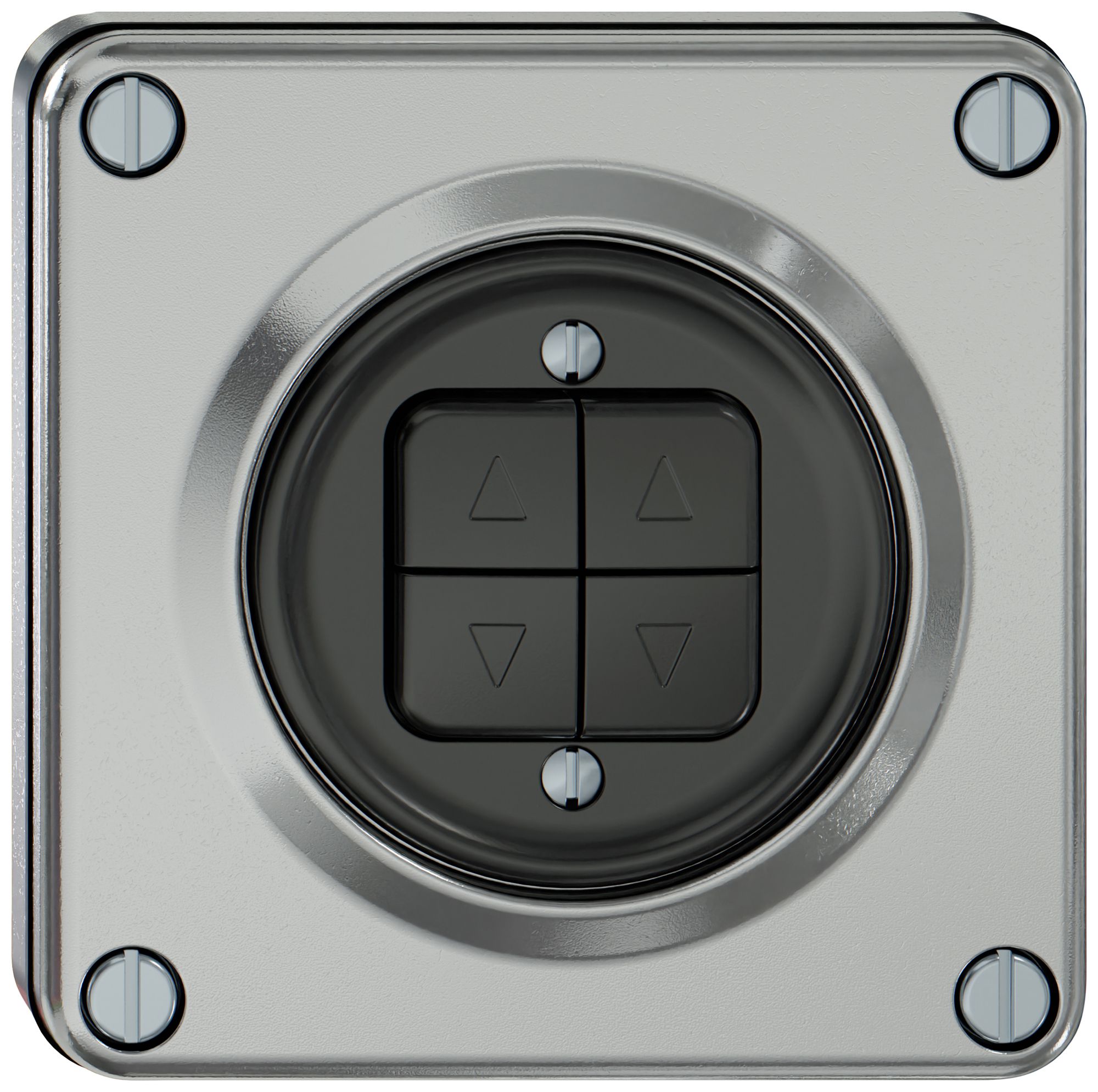 Poussoir stores ENC ELEMENT 1P 4 touches aluminium