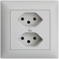 UP-Steckdose EDIZIOdue 2×T13 hellgrau